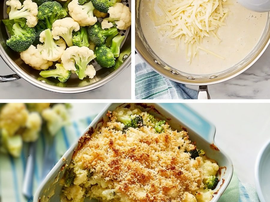 Baked Broccoli & Cauliflower Casserole