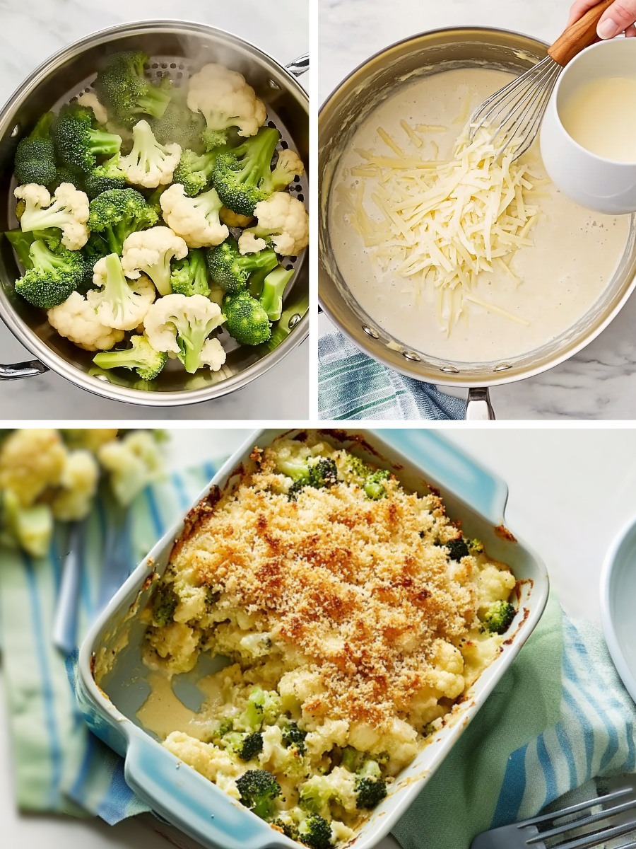 Baked Broccoli & Cauliflower Casserole