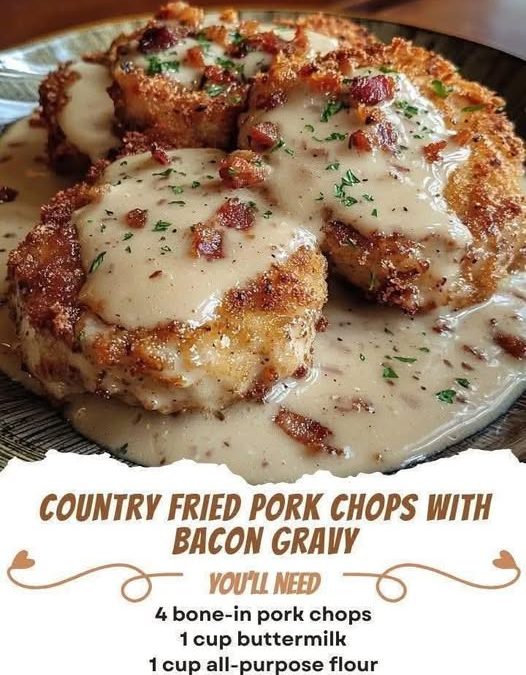 Country Fried Pork Chops with Bacon Gravy
