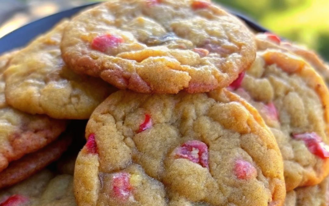 Rustic Brown Sugar Rhubarb Cookies