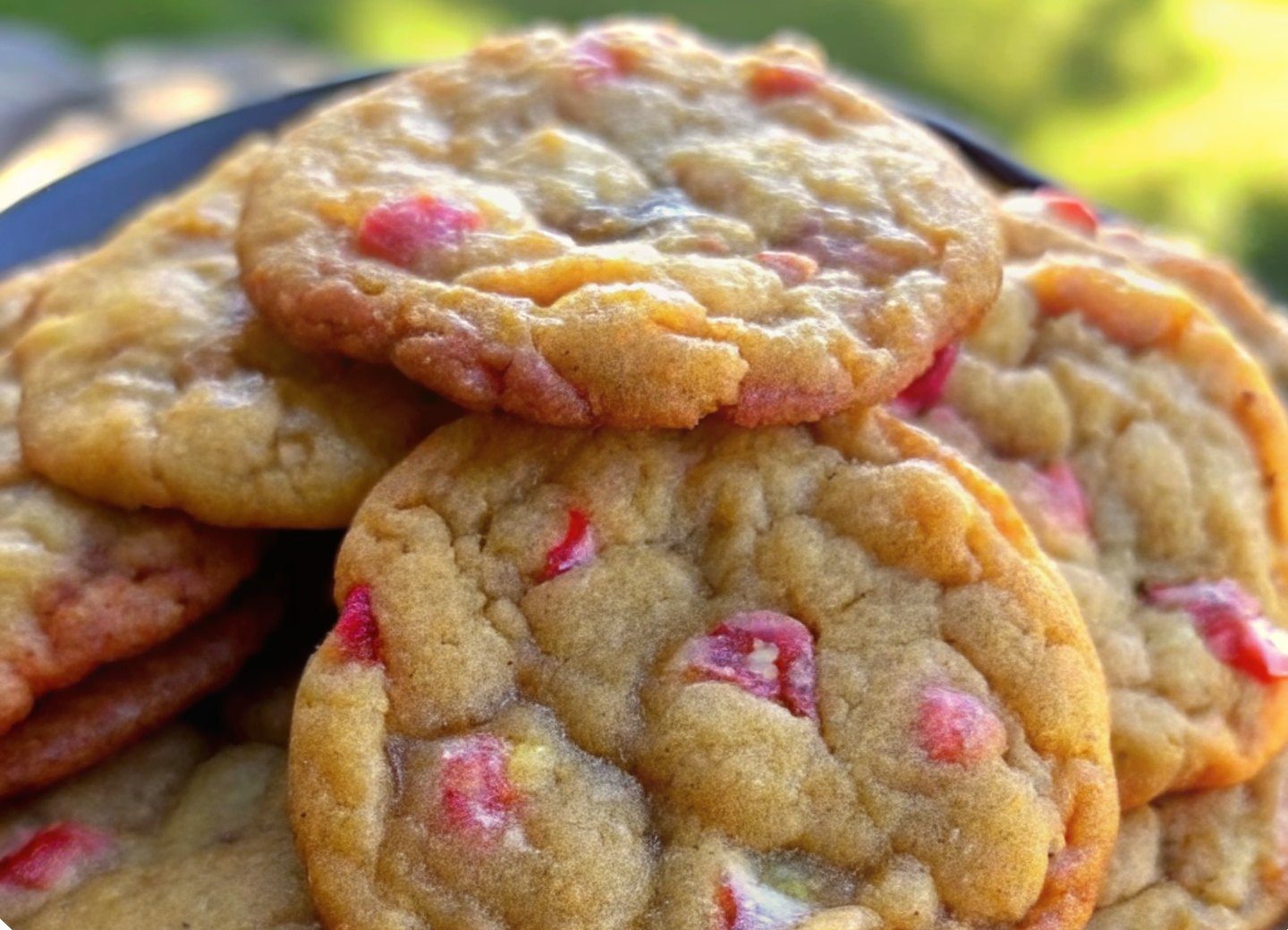 Rustic Brown Sugar Rhubarb Cookies