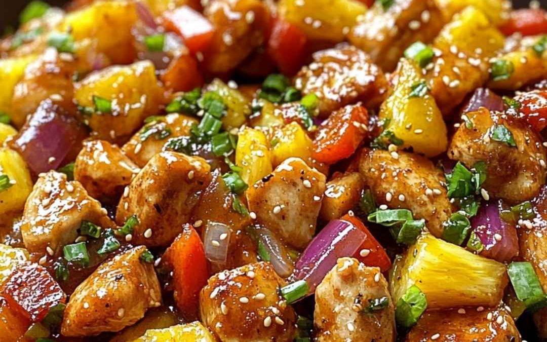 Sheet Pan Hawaiian Chicken with Pineapple and Peppers