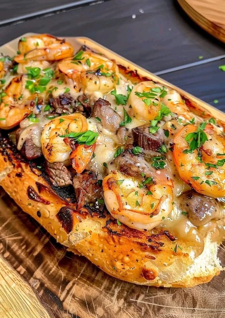 Steak and Shrimp Stuffed Bread Steak and Shrimp Stuffed Bread