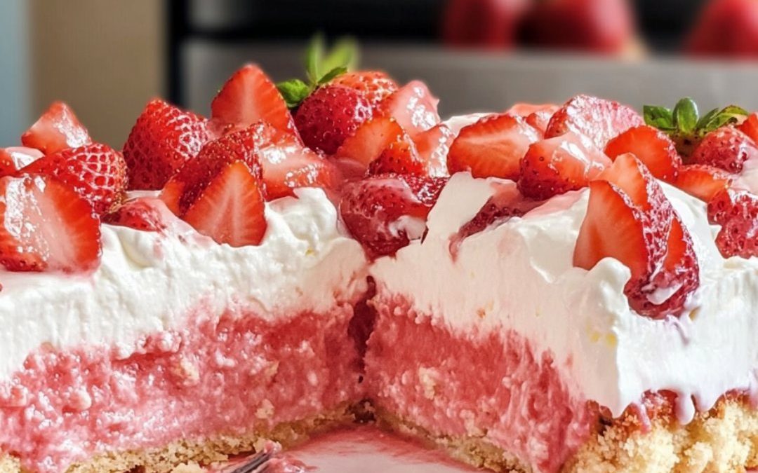 Strawberry Cheesecake Poke Cake