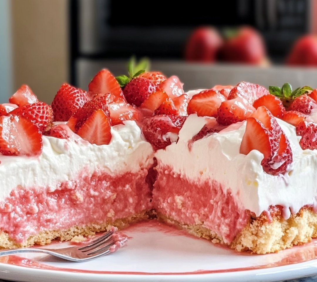 Strawberry Cheesecake Poke Cake