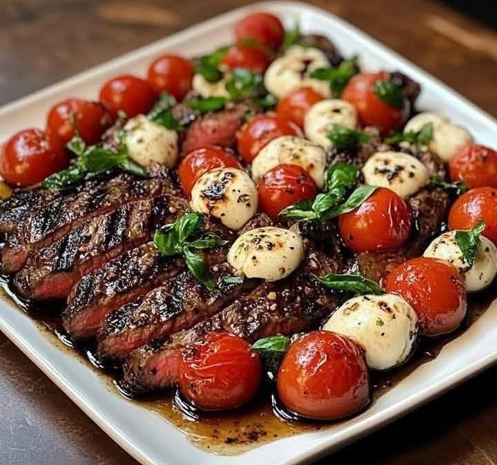 Balsamic Caprese Grilled Flank Steak Recipe