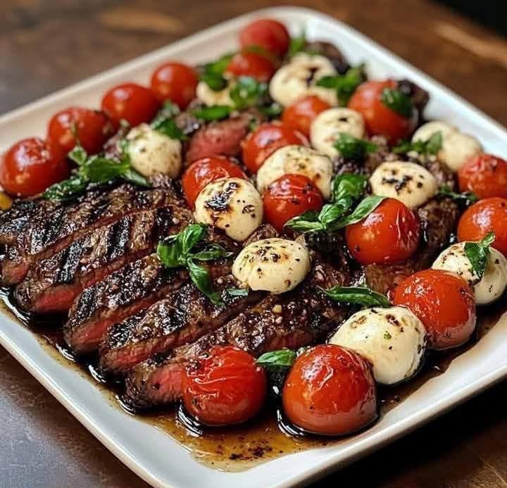 Balsamic Caprese Grilled Flank Steak Recipe