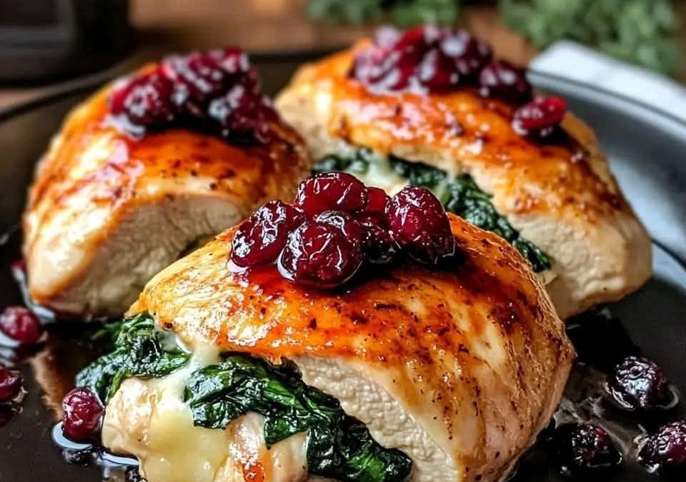 Cranberry & Spinach Stuffed Chicken Breasts