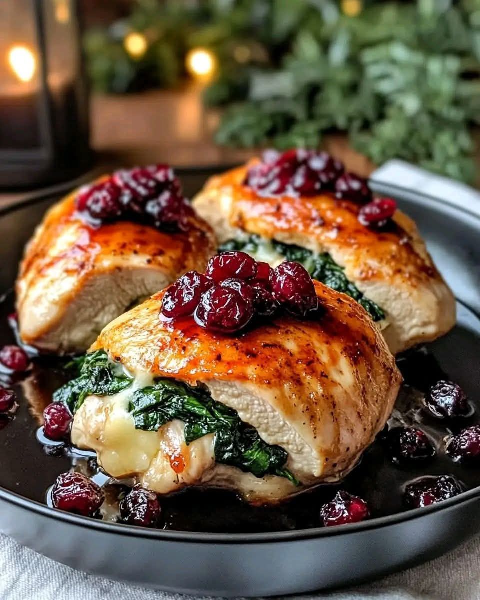 Cranberry & Spinach Stuffed Chicken Breasts