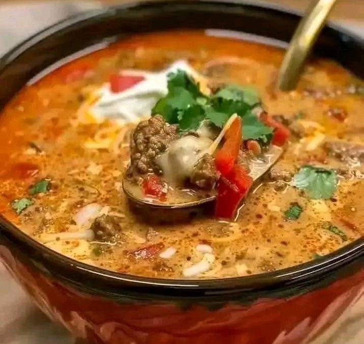 Creamy Beef Taco Soup