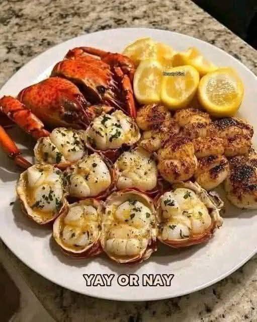 Garlic Butter Lobster and Scallops