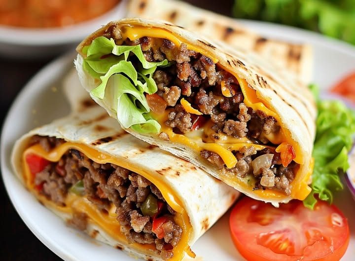 Grilled Cheeseburger Wraps Grilled Cheeseburger Wraps