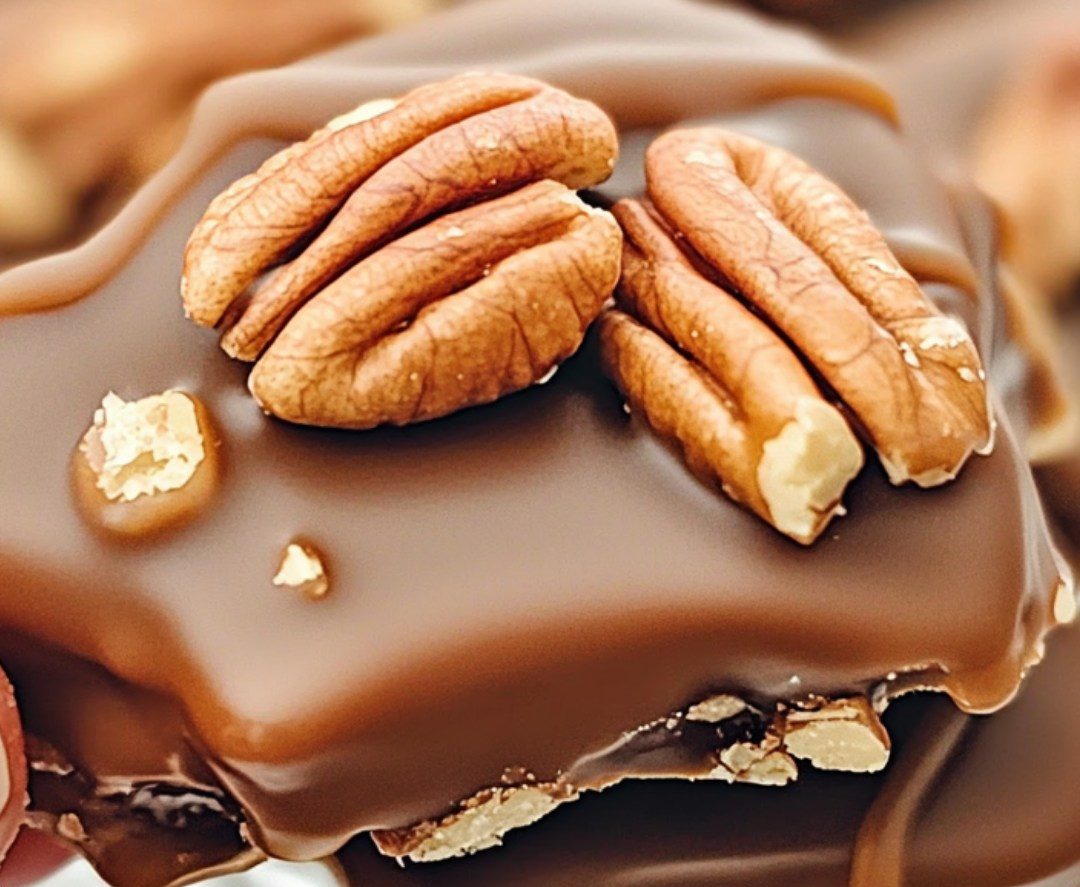 Homemade Turtle Candy with Pecans and Caramel Homemade Turtle Candy with Pecans and Caramel