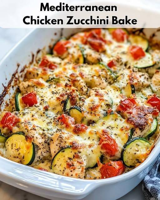 Mediterranean Chicken Zucchini Bake
