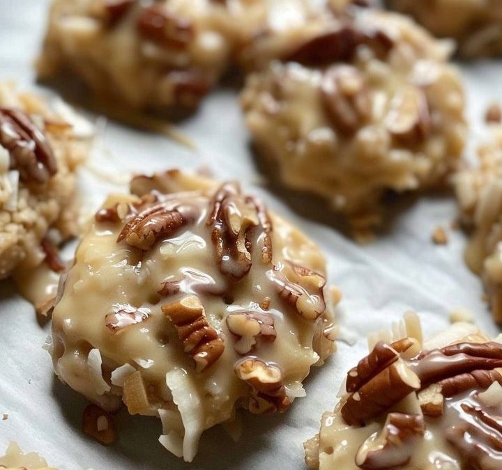 No Bake Pecan Coconut Praline Cookies