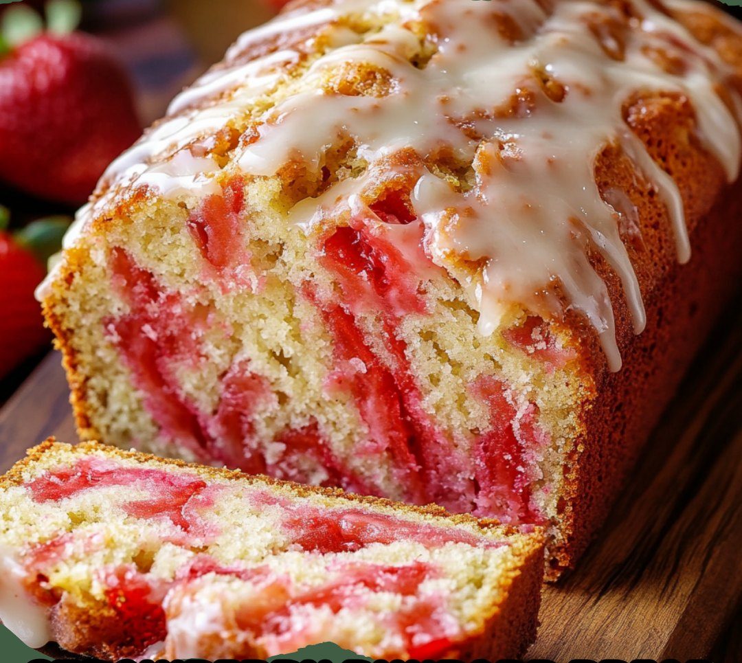 Strawberry Rhubarb Bread with Buttermilk