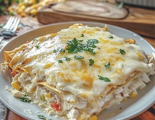 White Chicken Enchilada Casserole