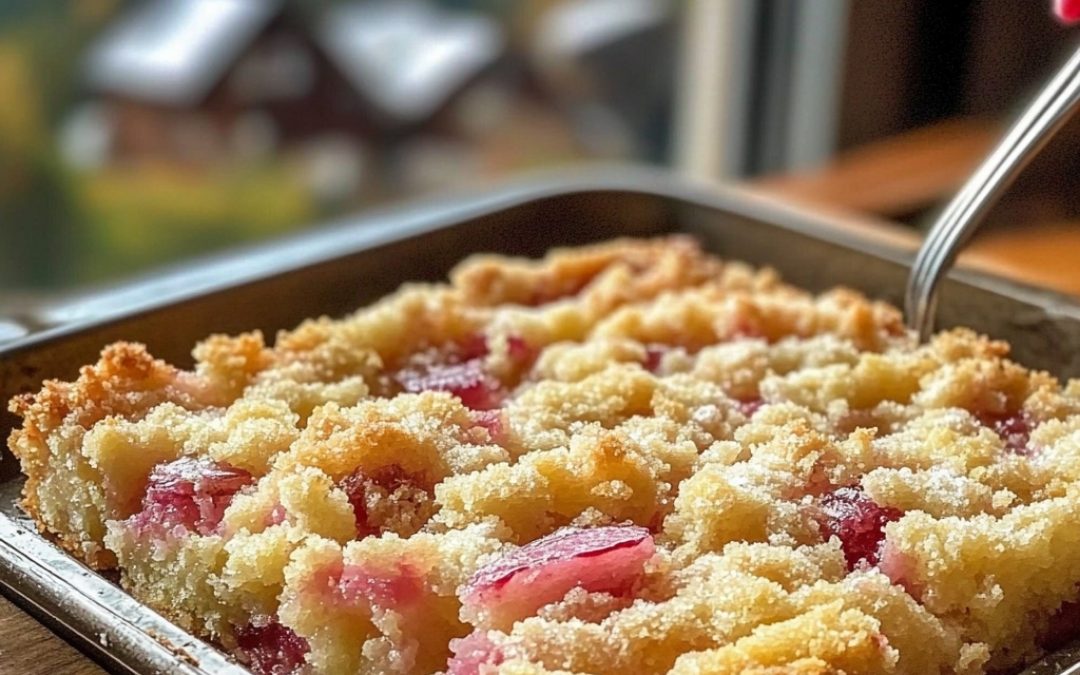 3 Ingredient Rhubarb Squares