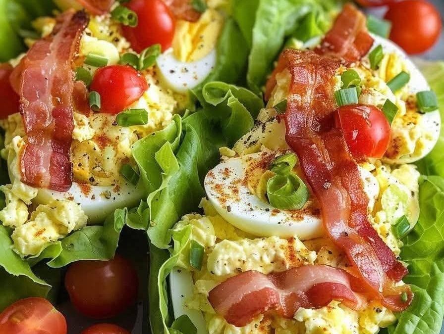 BLT Egg Salad Lettuce Wraps