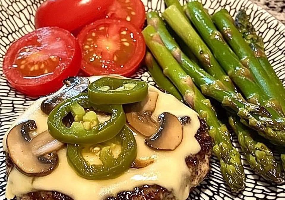 Cheesy Burger Plate with Veggies