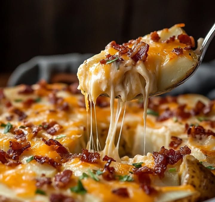 Creamy Cheddar and Bacon Mississippi Mud Potatoes