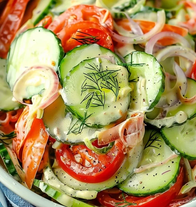 Creamy Cucumber Tomato Salad