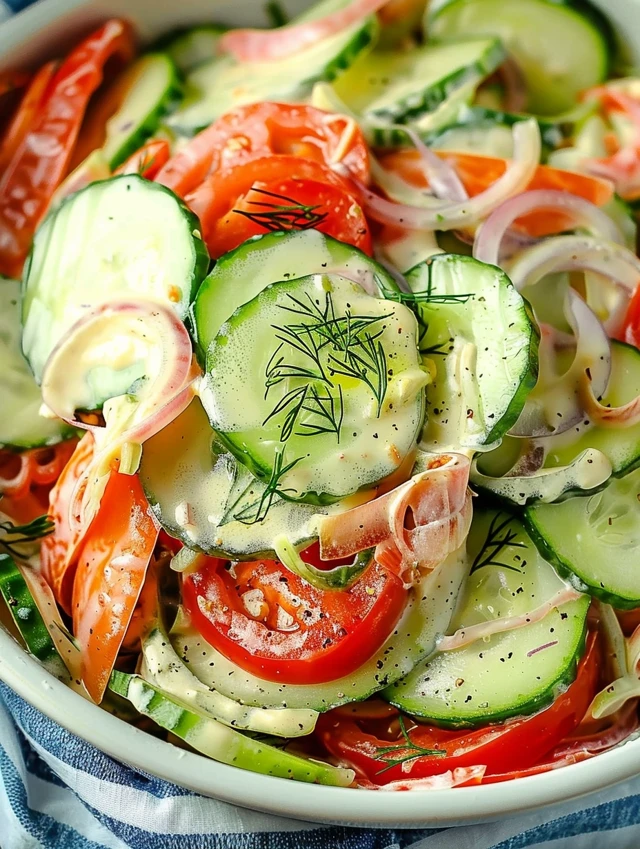 Creamy Cucumber Tomato Salad Creamy Cucumber Tomato Salad