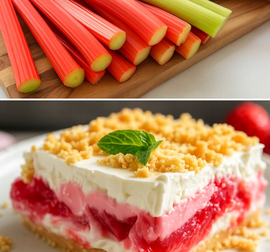 Layered Rhubarb Pudding Dessert Layered Rhubarb Pudding Dessert