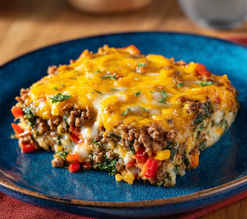 Lazy Keto Beef & Cauliflower Casserole 