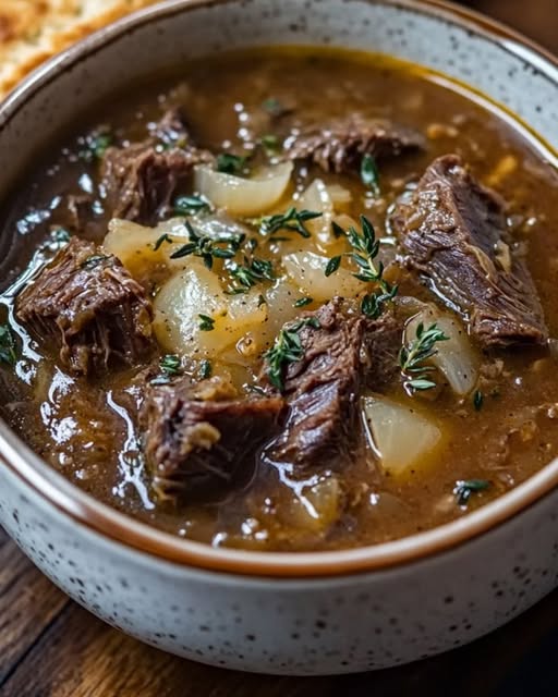 Rustic French Onion Soup with Braised Short Ribs
