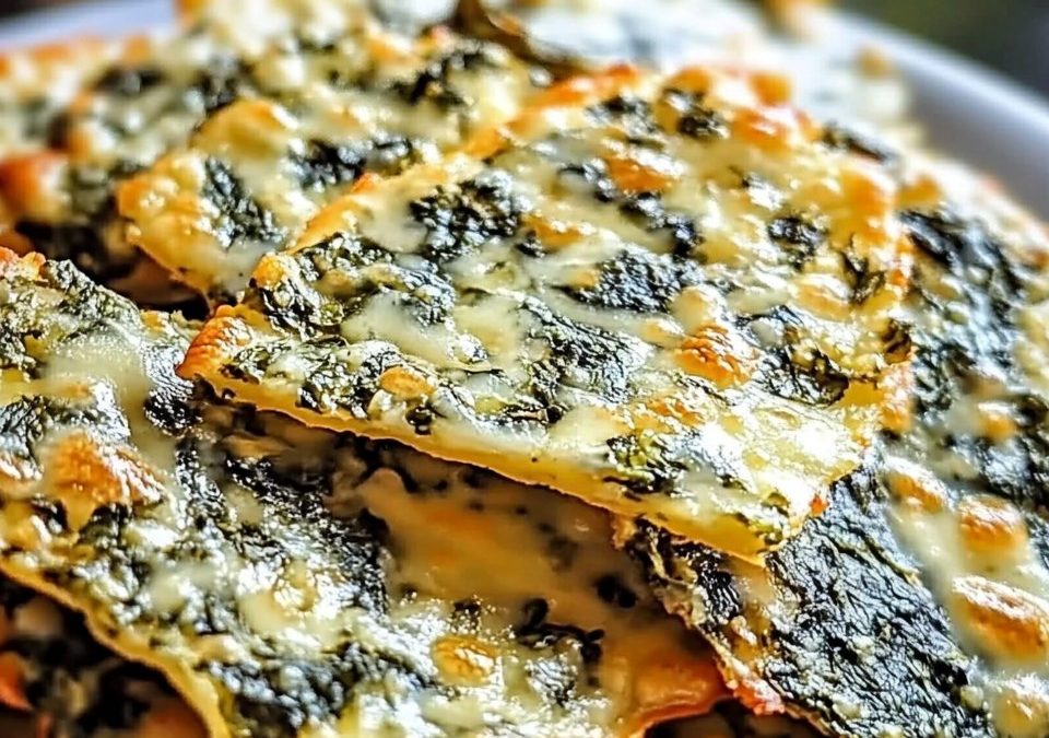 Spinach Dip Cheese Crisps