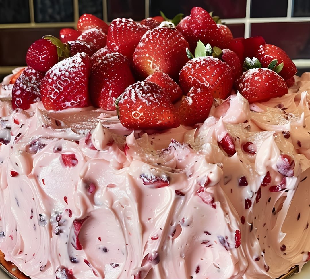 Homemade Strawberry Italian Cream Pound Cake