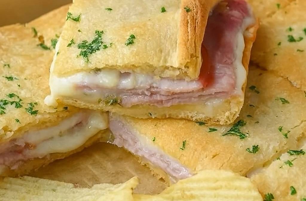 Hot Ham and Cheese Crescent Roll Sandwiches