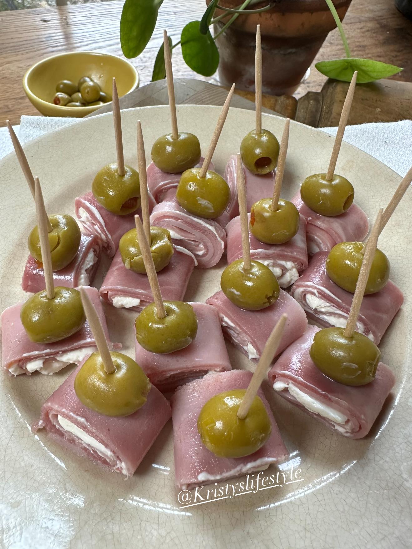 Olive, Ham & Cream Cheese Pinwheels